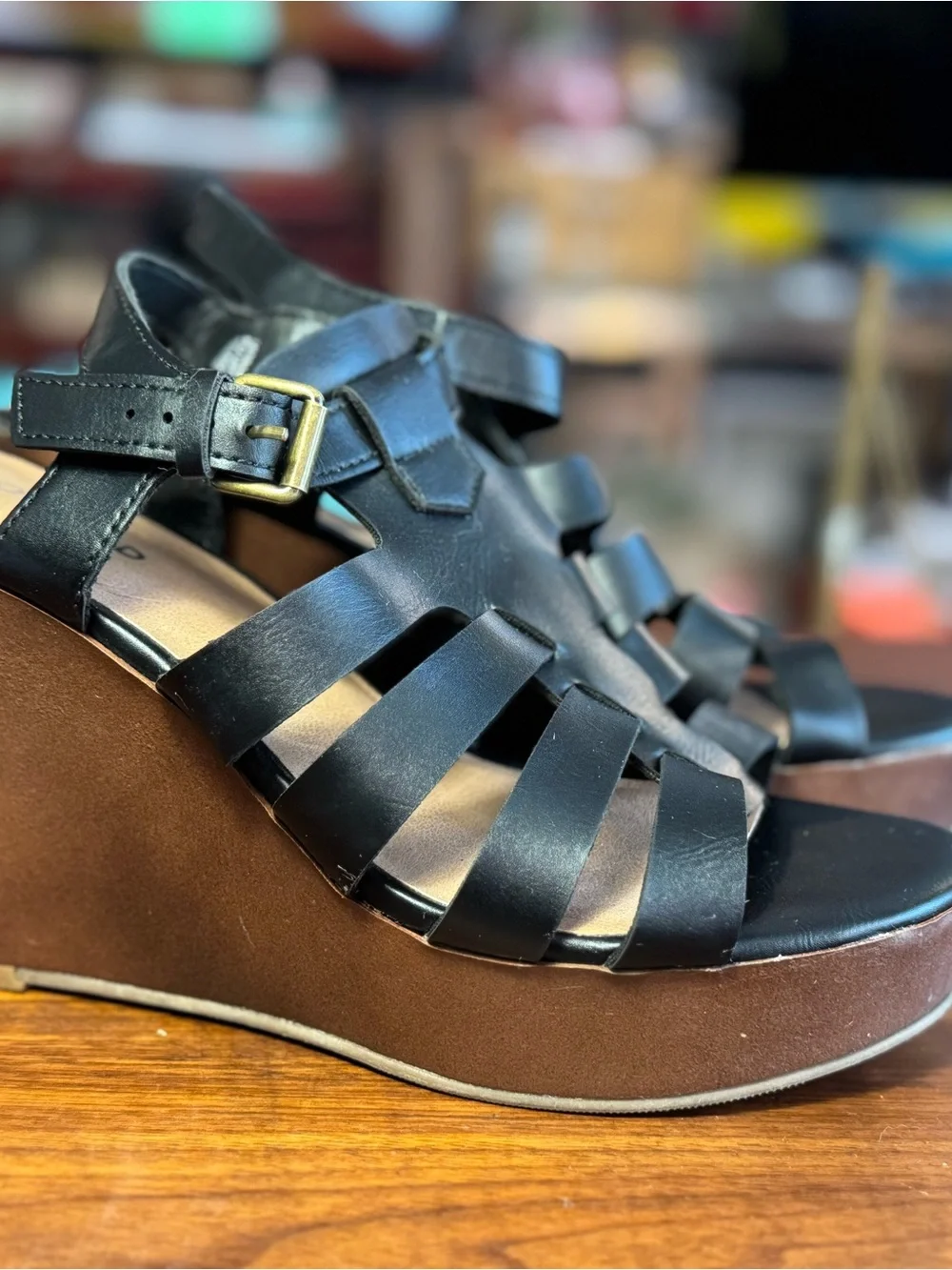 Torrid Fisherman’s Warf Black Strappy Platform Wedge Sandals - Women